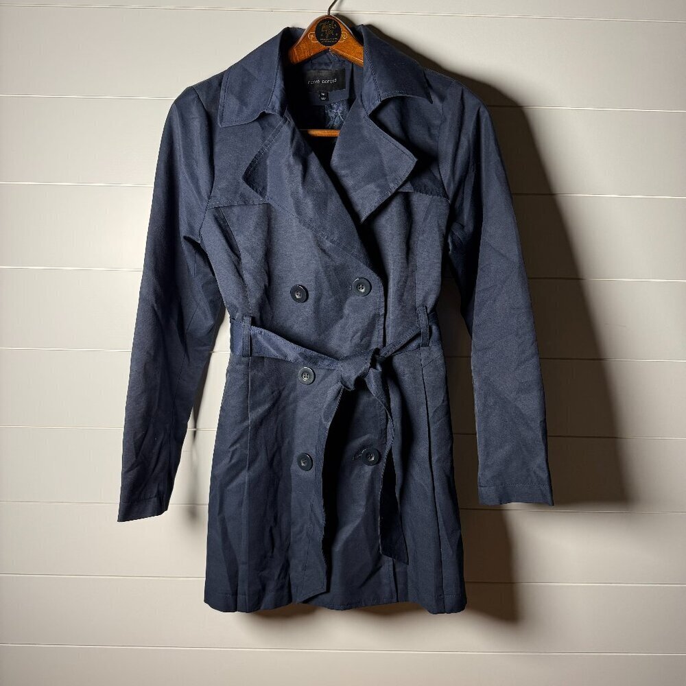 Harve Benard Navy Pea Coat with Belt Sz M